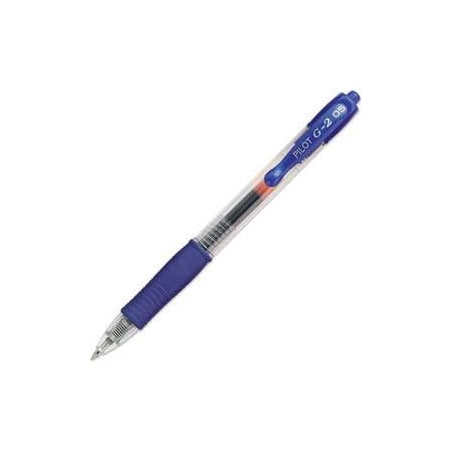 Pilot Pilot  G2 Gel Retractable Rollerball Pen, Extra Fine, 0.5mm, Blue Ink, Dozen 31003